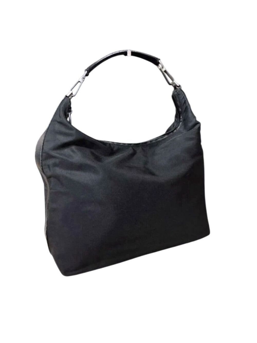 Gucci Black Nylon Shoulder Bag w Leather Trim 1990’s, Dust Bag - Picture 9 of 12